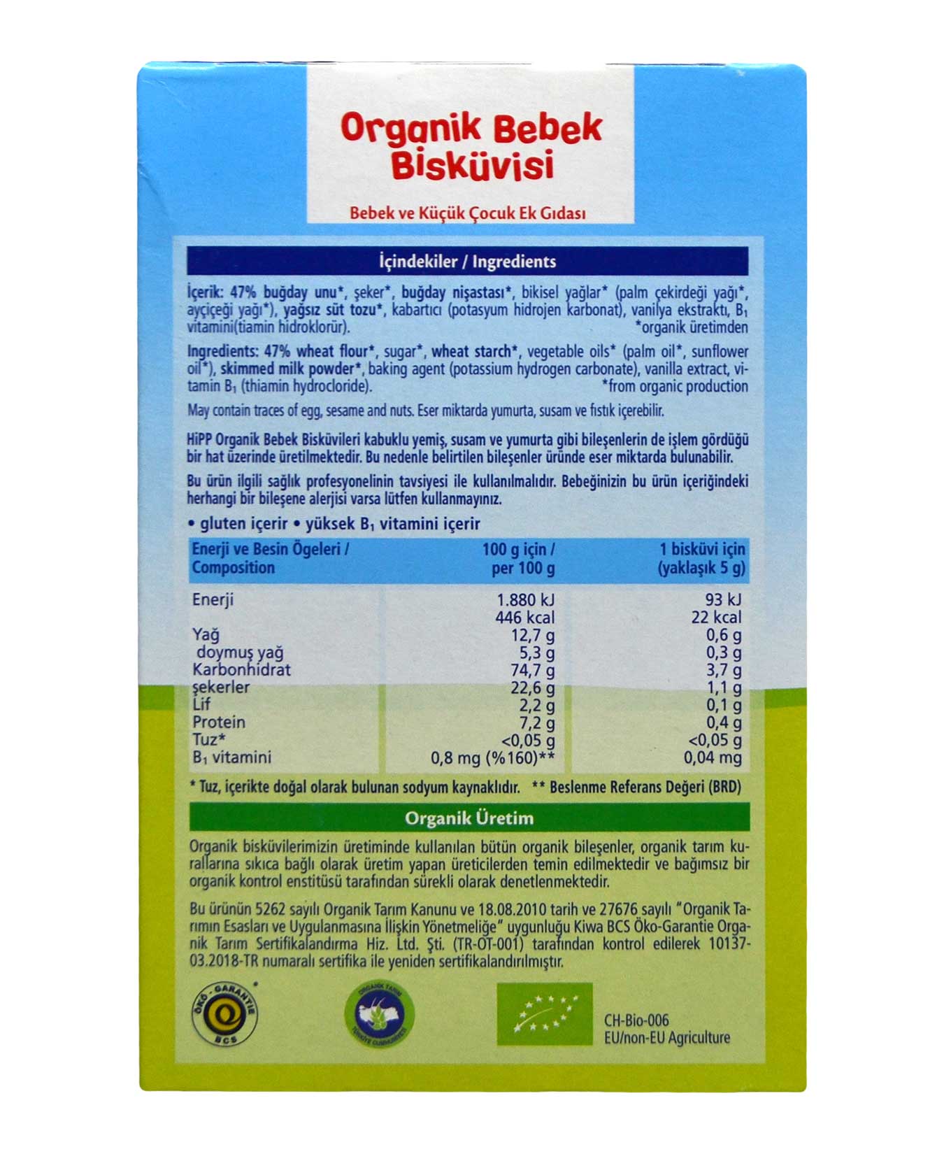 Hipp Organik Bebe Bisküvisi 150 gr